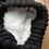 Thumbnail: Black Fur Lined Cable Pom Beanie #1094