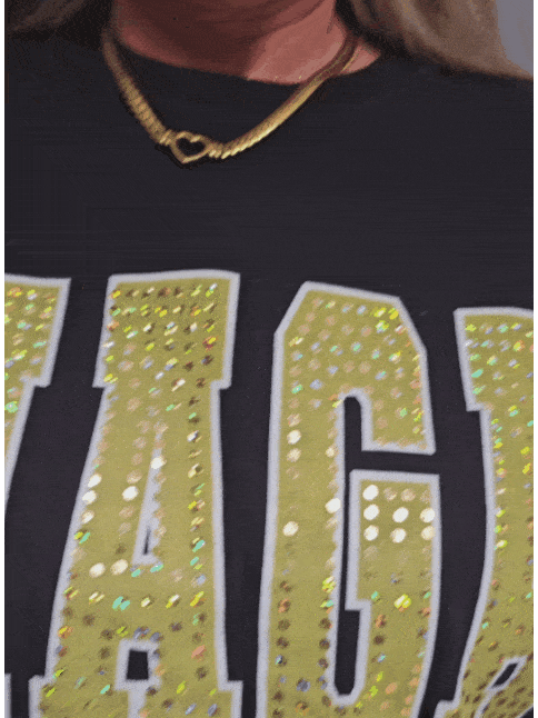 Thumbnail: MAGA Black & Gold Spangled Long Sleeve Tee