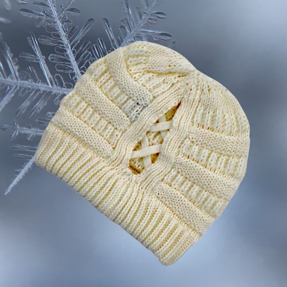 Thumbnail: CC Criss-Cross Ponytail Beanie #1081