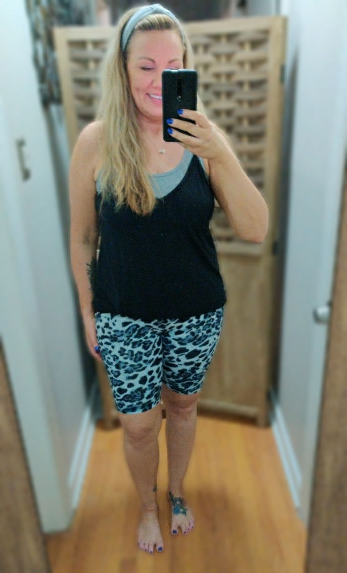 Thumbnail: Grey Leopard Butter Soft Biker Shorts