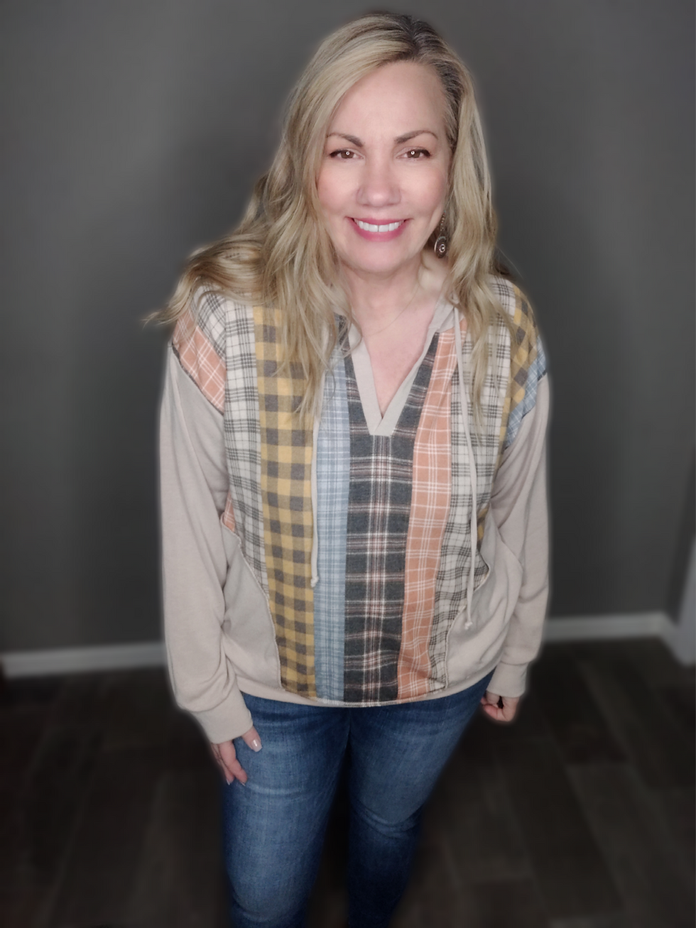 Thumbnail: Hazelnut Patchwork Hoodie