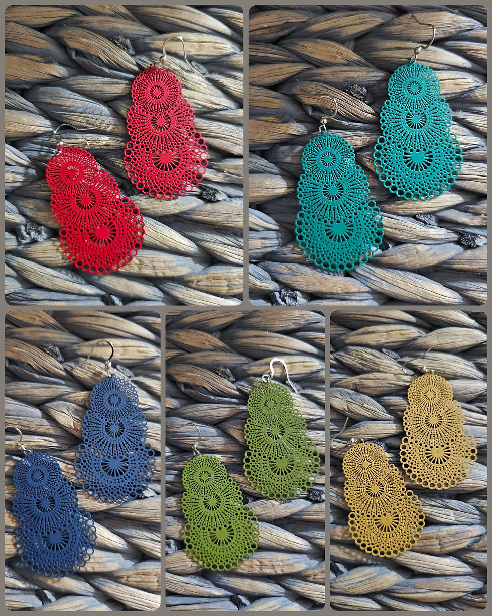 Thumbnail: Filigree Triple Disc Tiered Earrings