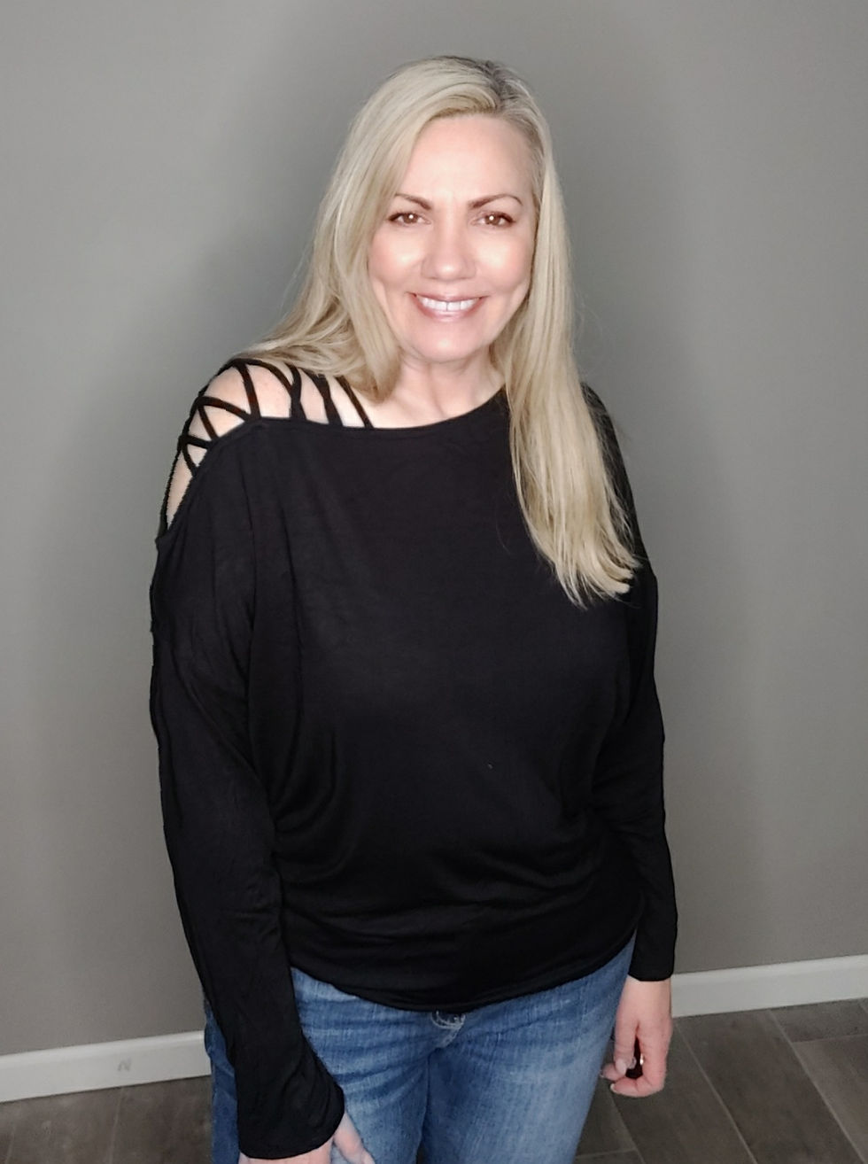 Thumbnail: The Chrissie Strappy Dolman Top