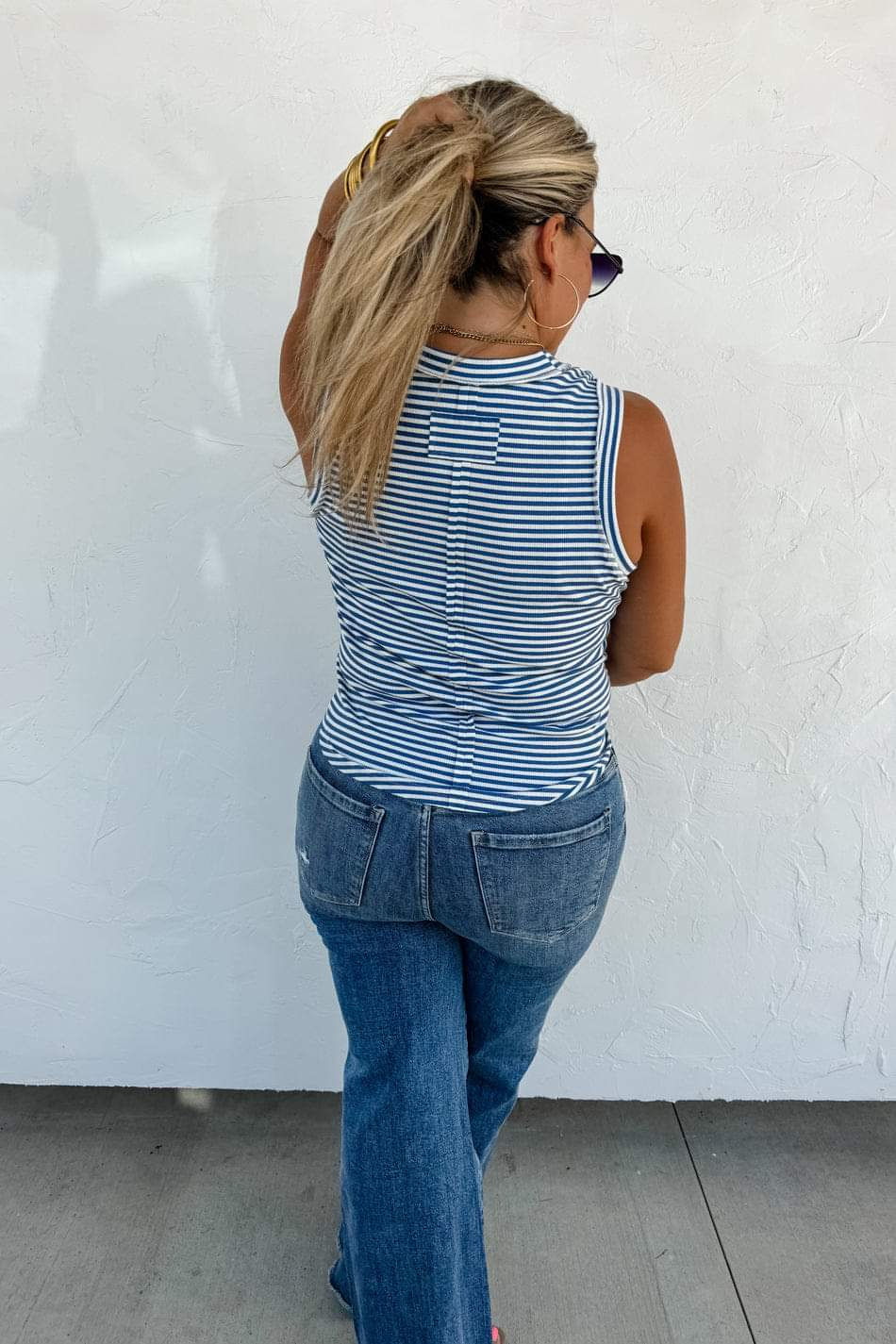 Thumbnail: Bianca Basic Stripe Ribbed Tank 