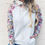 Thumbnail: Floral Sleeve Quilted Hoodie