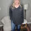 Thumbnail: In the Mix Long Sleeve Knit Tunic - Charcoal