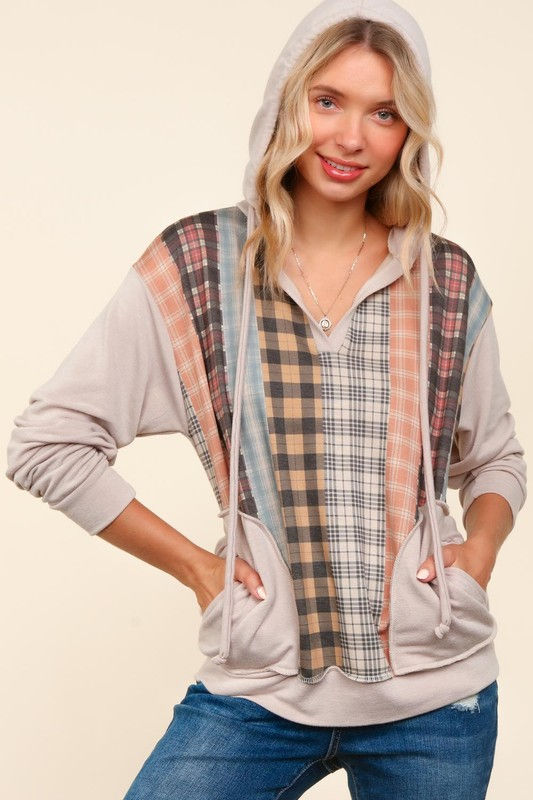 Thumbnail: Hazelnut Patchwork Hoodie