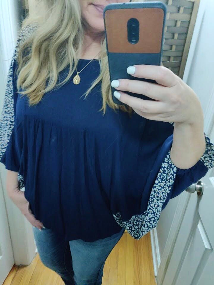 Thumbnail: Willow Poncho Top - Navy