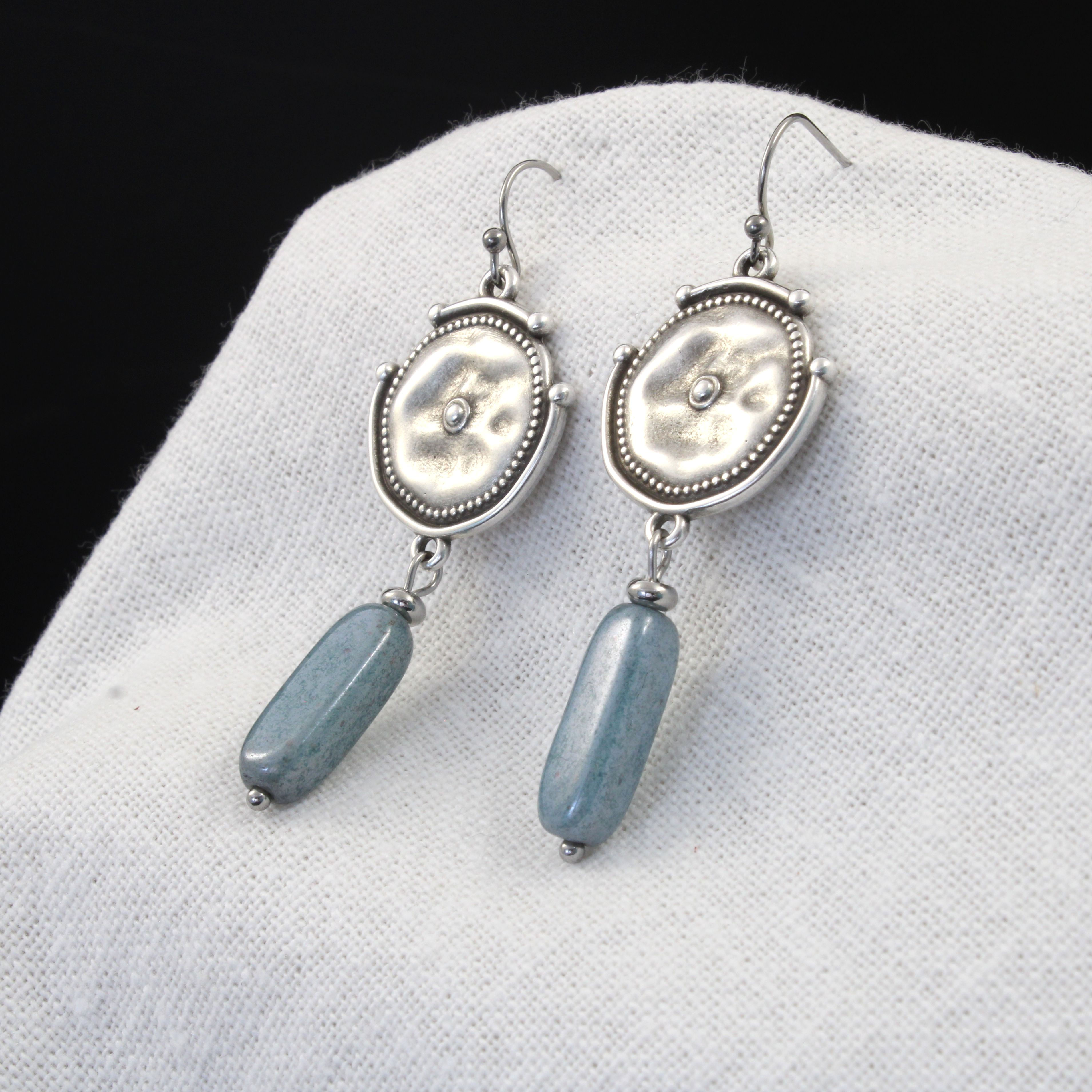 MAXIMA | Boucles d'oreilles inspiration antique en argent patiné | Créatrice belge de bijoux - CS Atelier