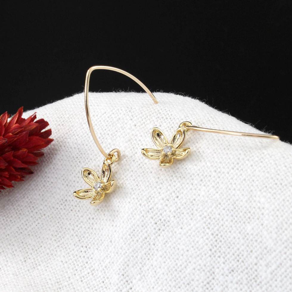 Miniature : ANDROSACE | Boucles d'oreilles florales en or rempli | Créatrice belge de bijoux CS Atelier