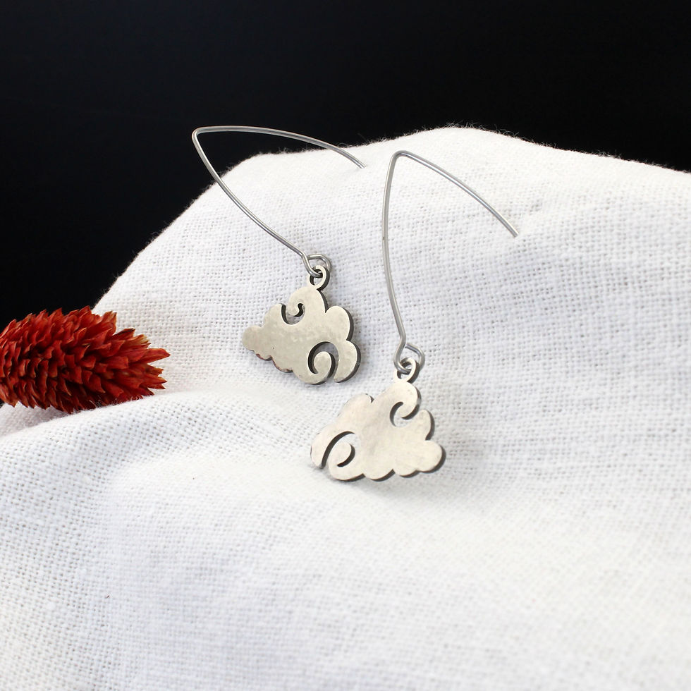 Miniature : LA FATALITÉ  |  Boucles d'oreilles nuages surréalistes | Créatrice belge de bijoux - CS Atelier
