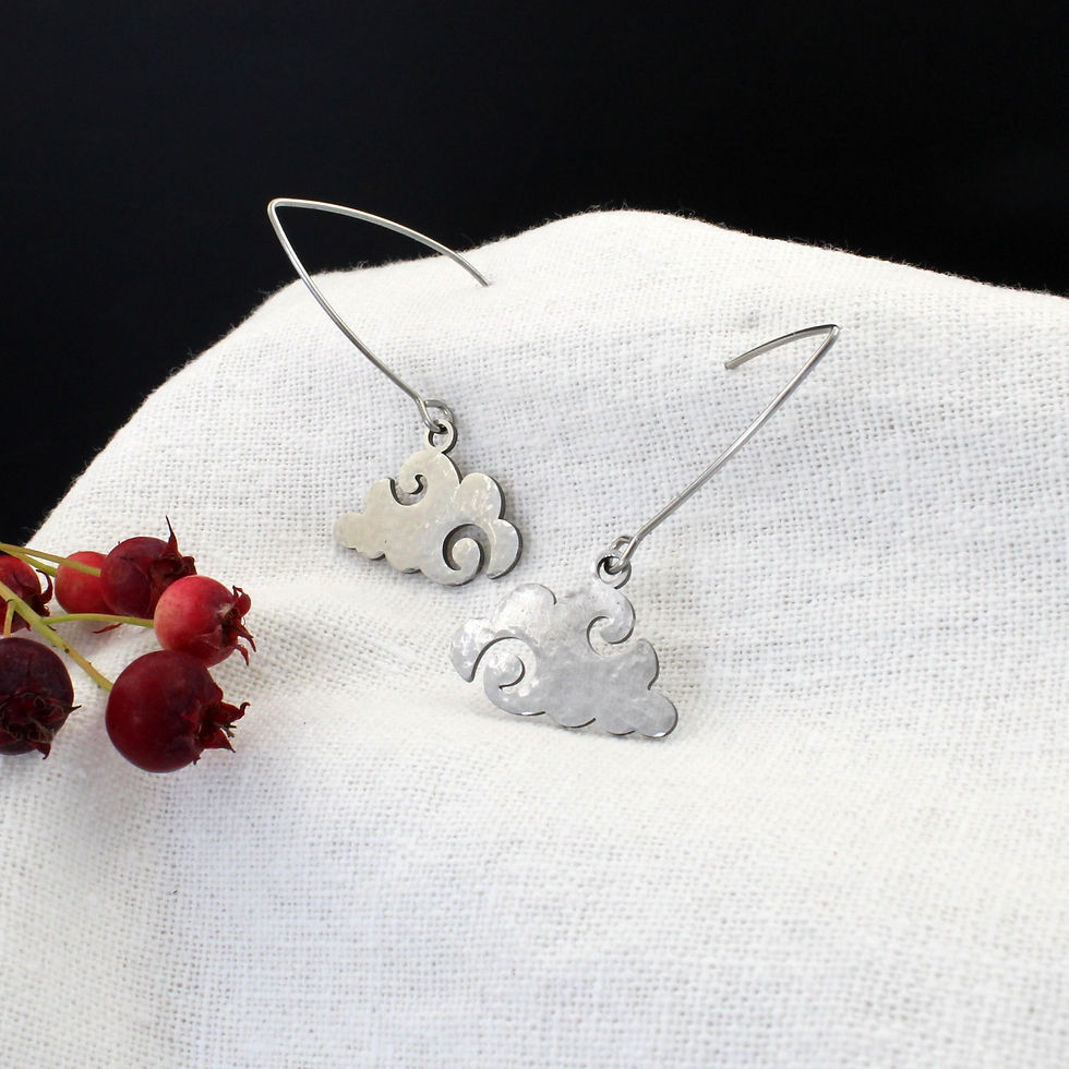 LA FATALITÉ | Boucles d'oreilles nuages surréalistes | Créatrice belge de bijoux - CS Atelier