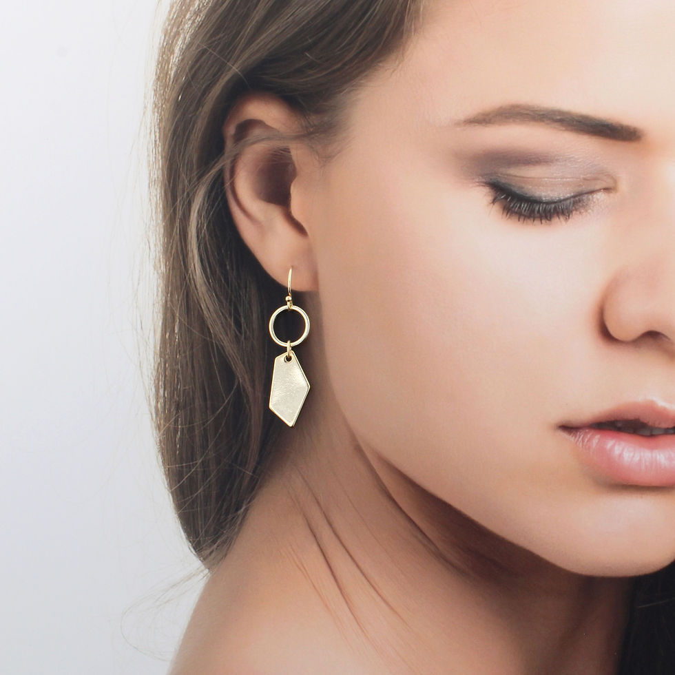 Miniature : Briséis | Boucles d'oreilles géométriques asymétriques en argent ou gold filled | Créatrice de bijoux CS Atelier