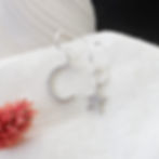 Célia | Boucles d'oreilles asymétriques lune et étoile en argent 925 | Bijoux célestes CS Atelier