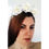 Thumbnail: Nada Ivory Flower Crown Flocked Rose Wedding Fascinator Bridal Headband