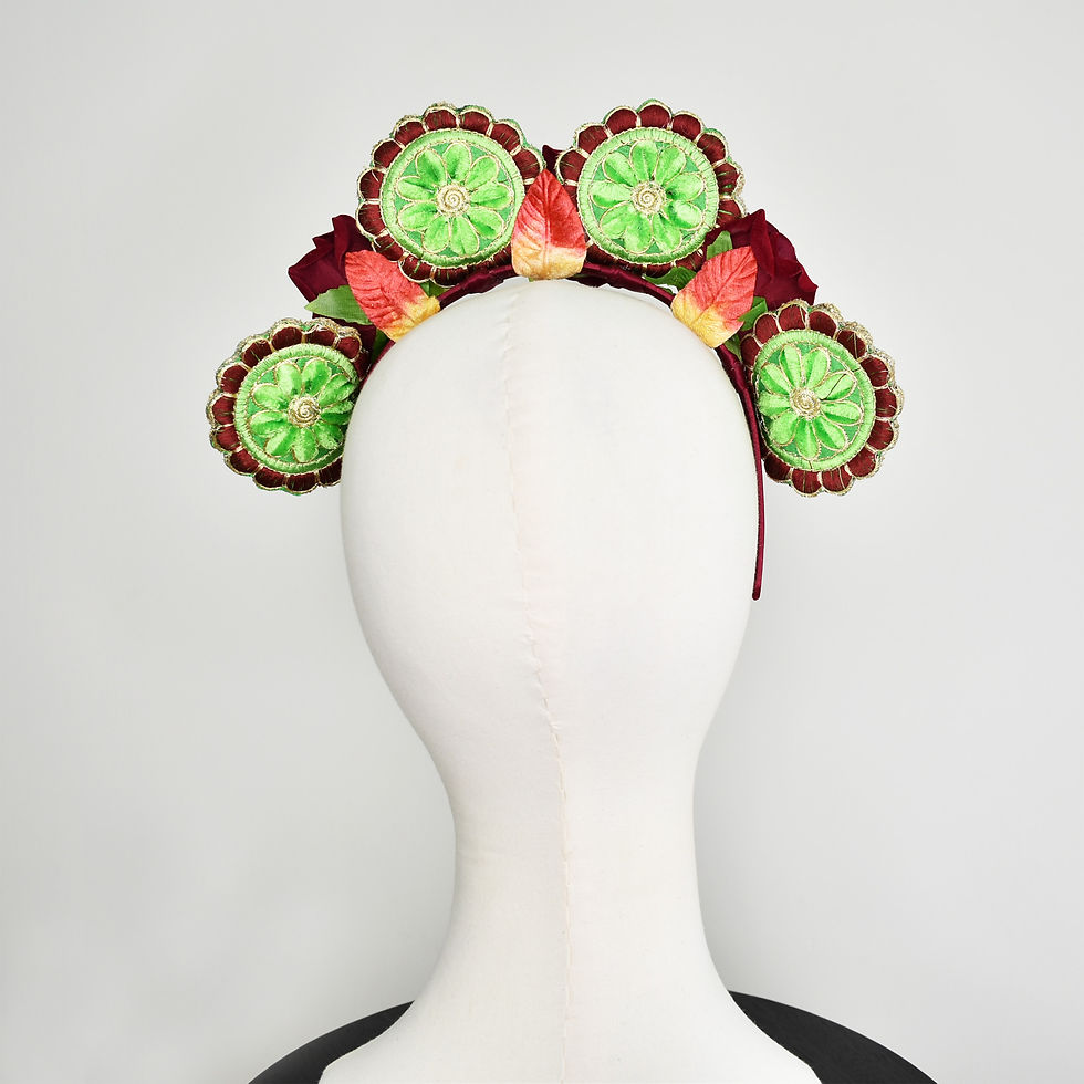 Thumbnail: Pomona Frida Boho Flower Crown Horse racing Fascinator Headband Races Headpiece