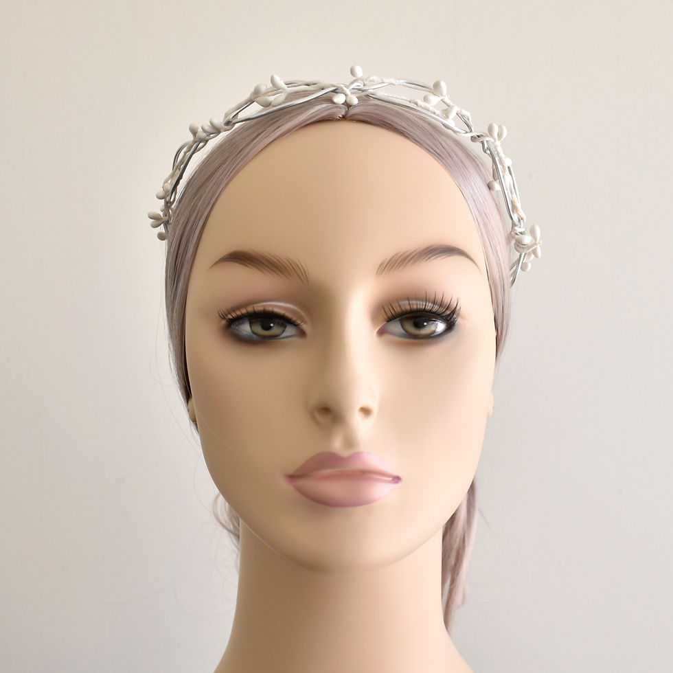 Thumbnail: White bride headband wedding headpiece Australia Missie77art Jewellery