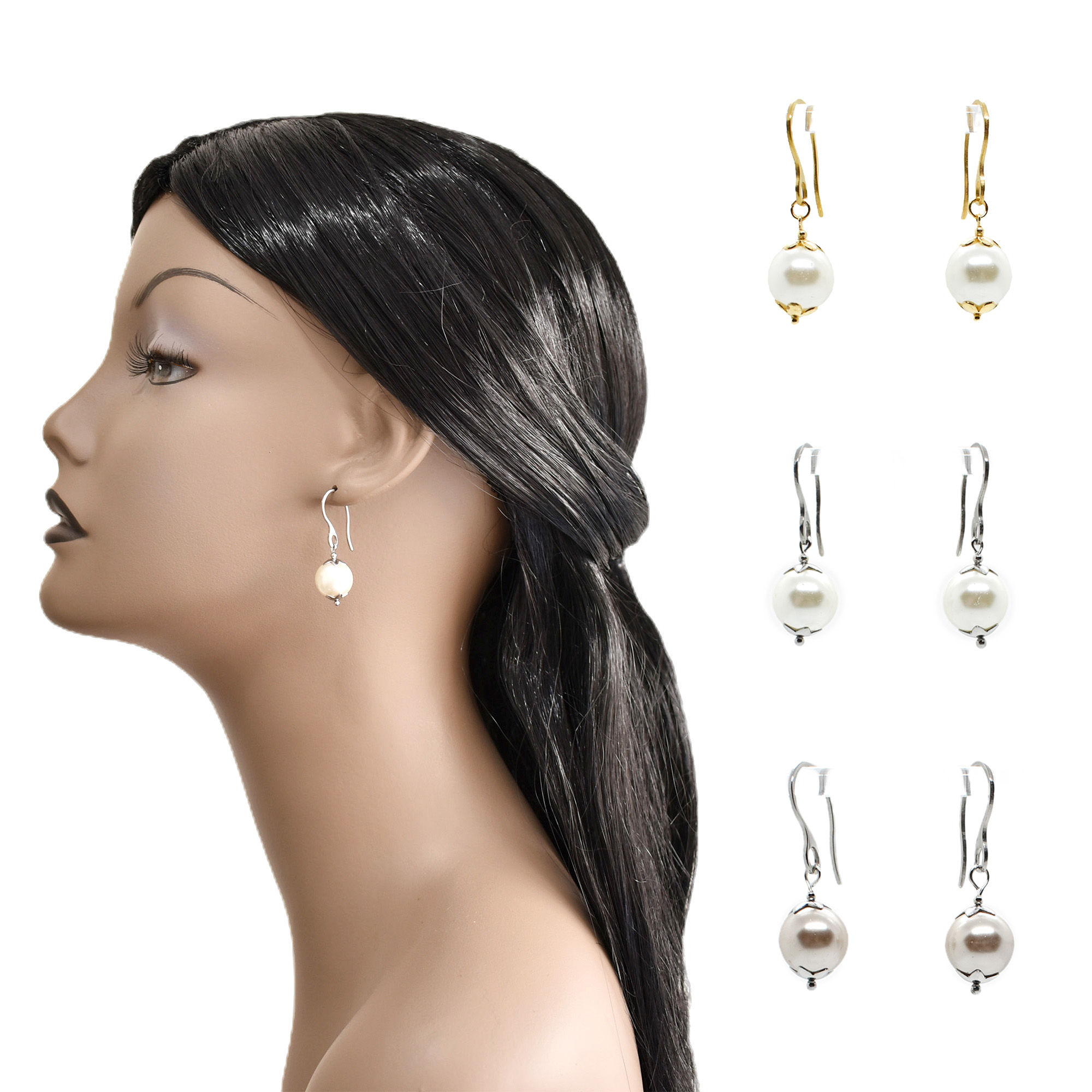 large glass pearl bridal earrings perth australia