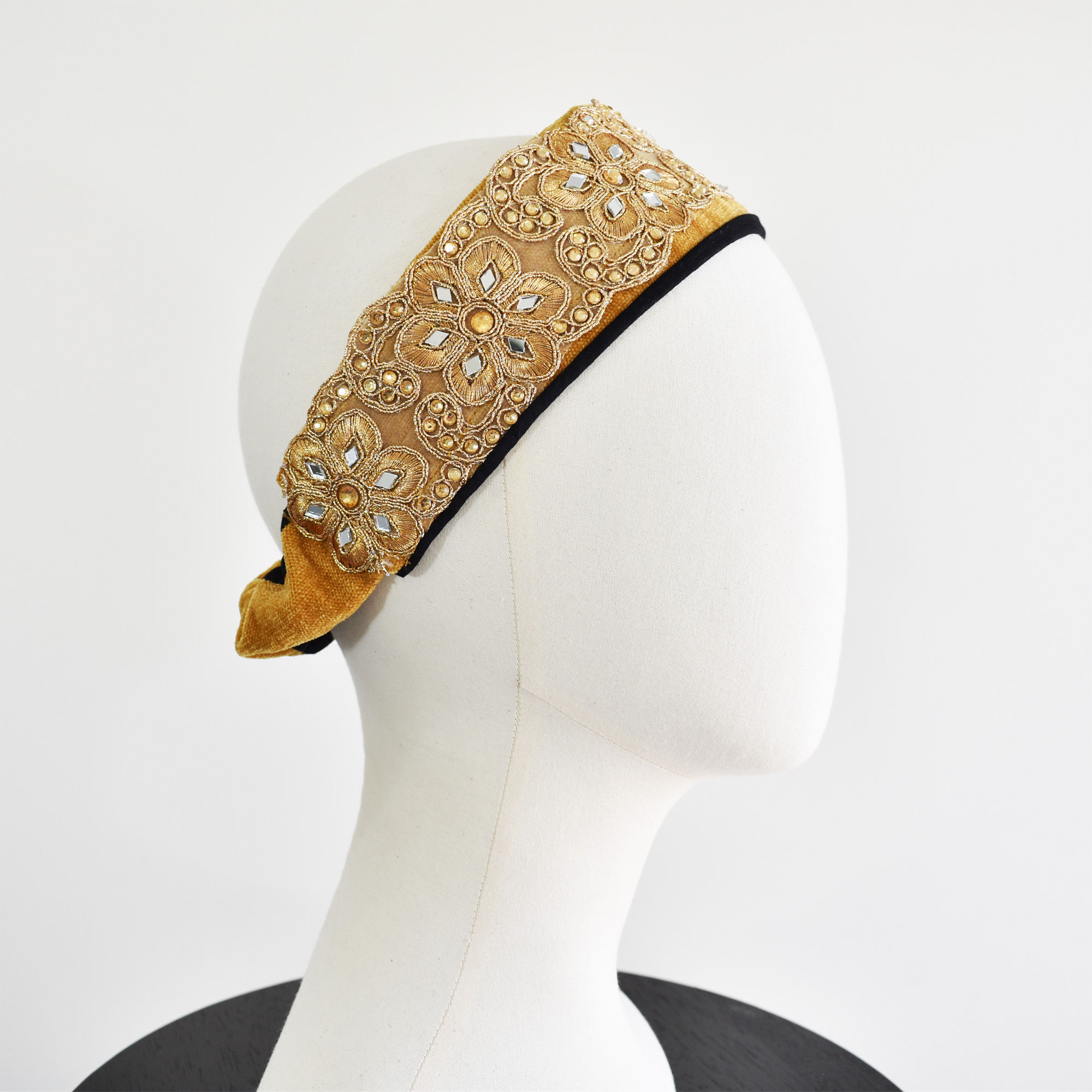 Gold Embellished Headband Racing Fascinator Races Headpiece