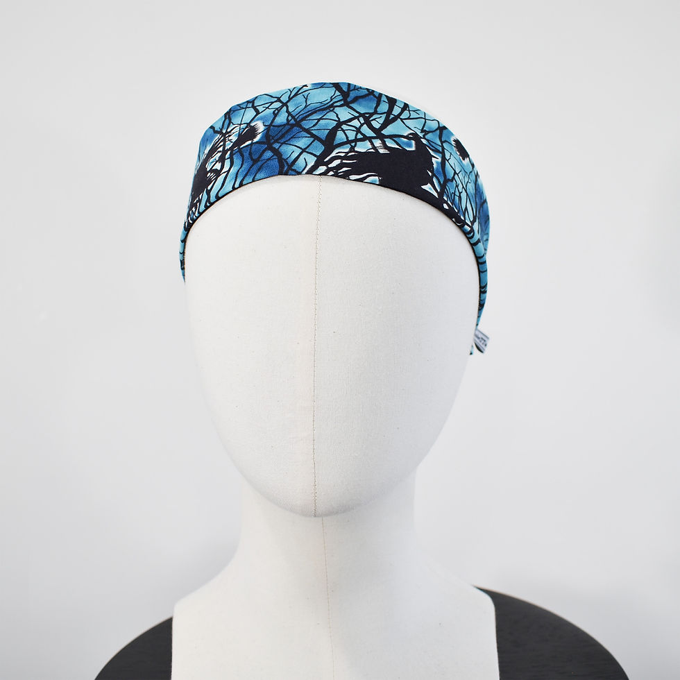 Thumbnail: Glow in the Dark Witches Womens Cotton Mask Headband Australia