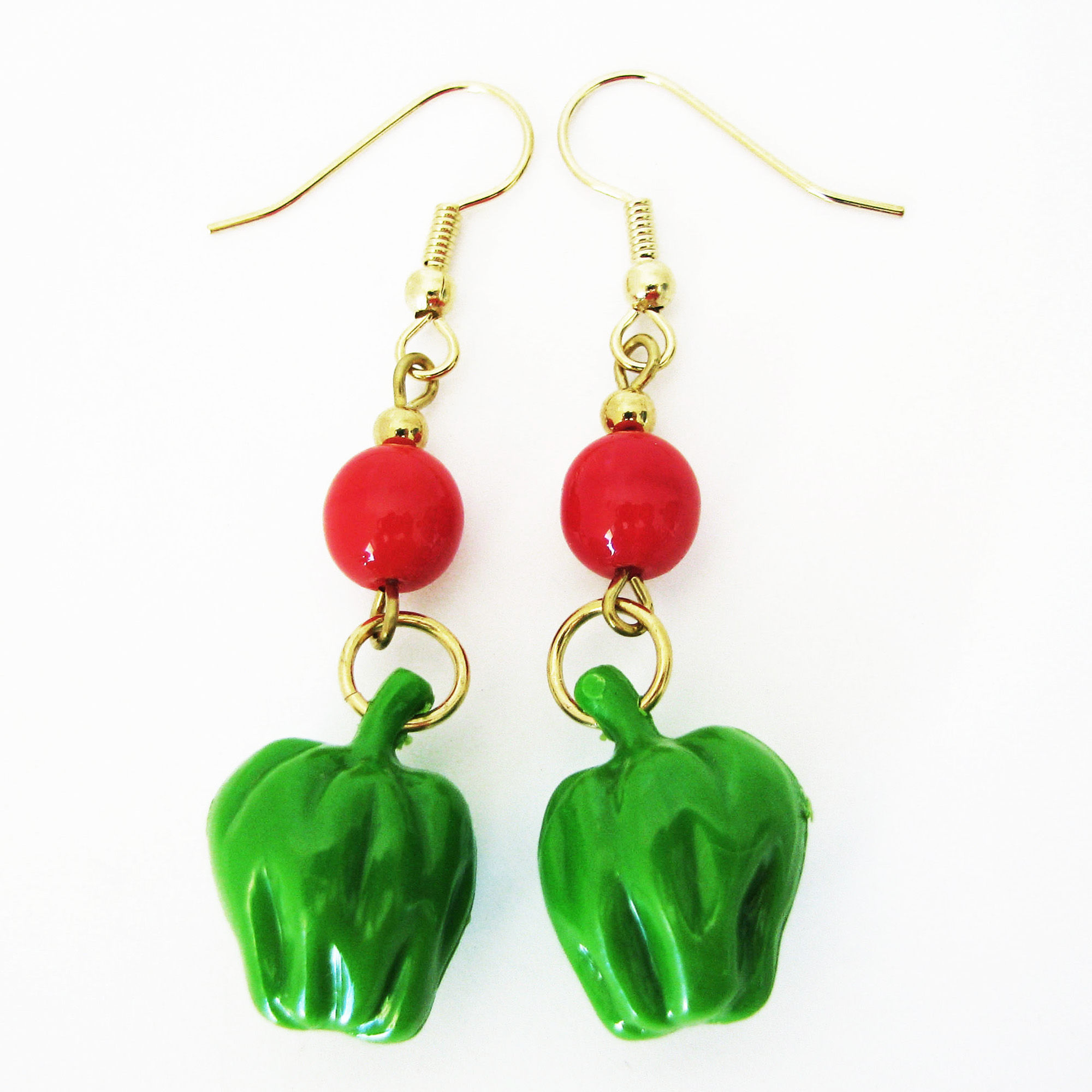 Green Apple Earrings with Surgical Steel Ear wires