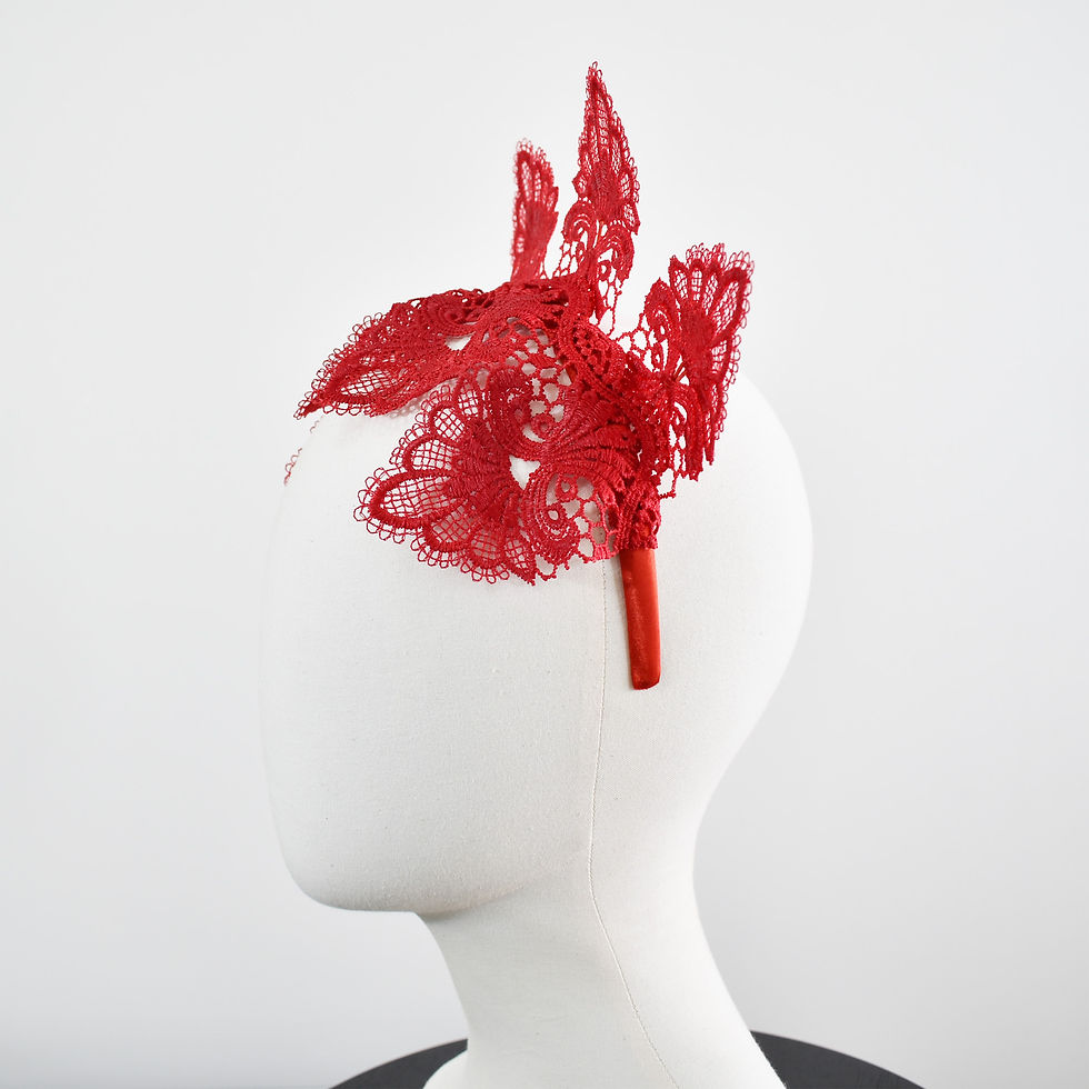 Thumbnail: Sarah Fascinator Lace Crown Races Headpiece Headband