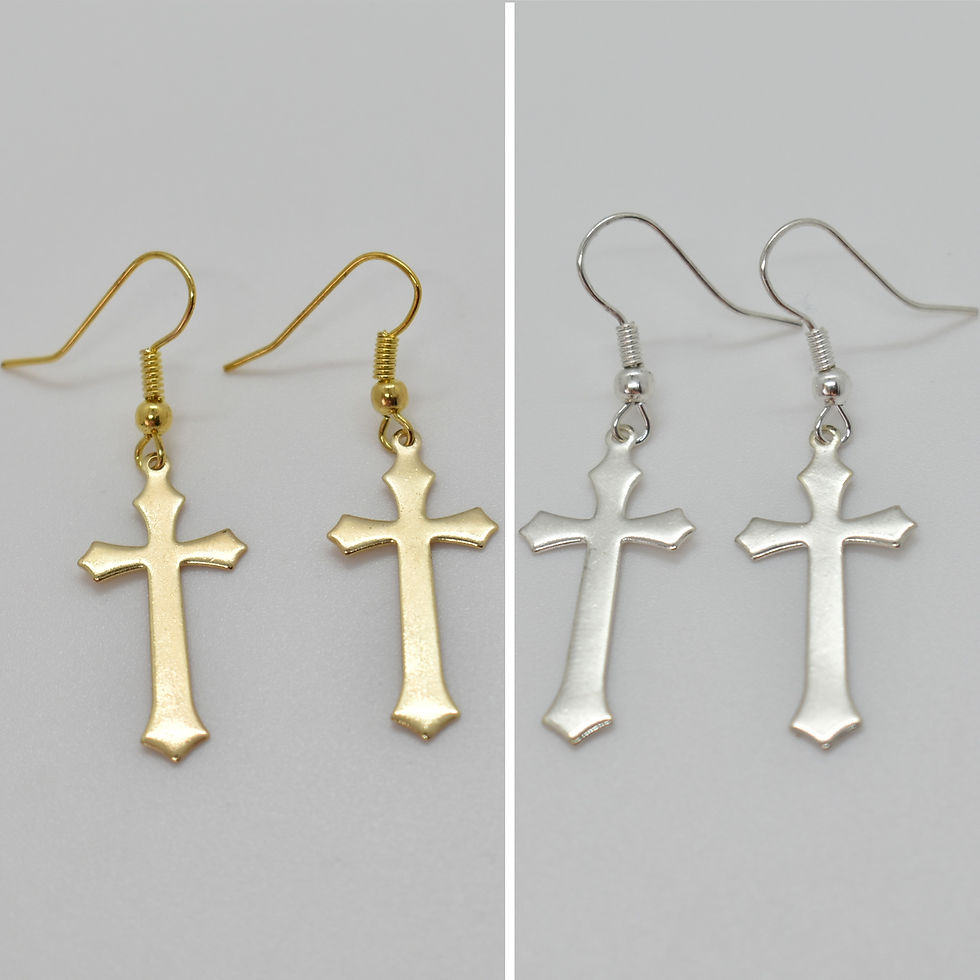 Thumbnail: Plain Cross Easter Drop earrings