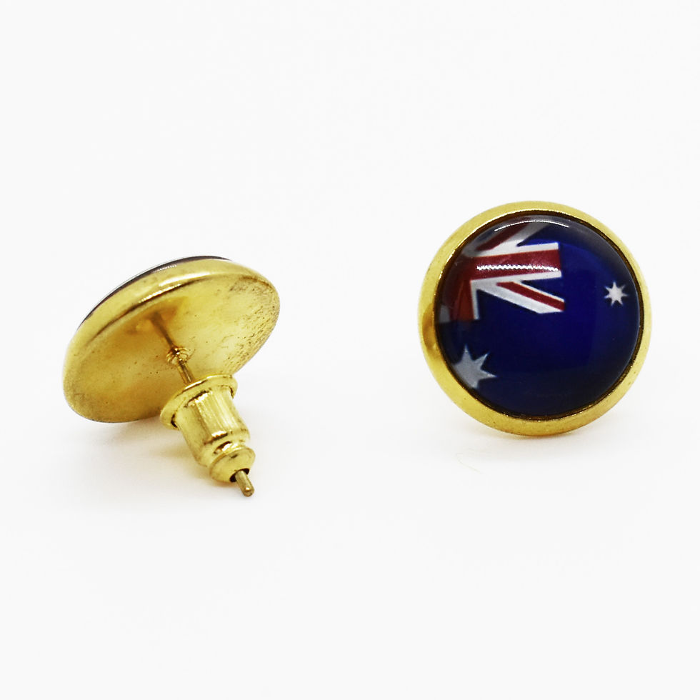 Thumbnail: australia day gold stud earrings
