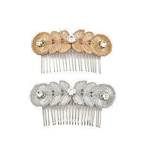 1920s Styled Gatsby Floral Rhinestone Bridal Headpiece Wedding Comb