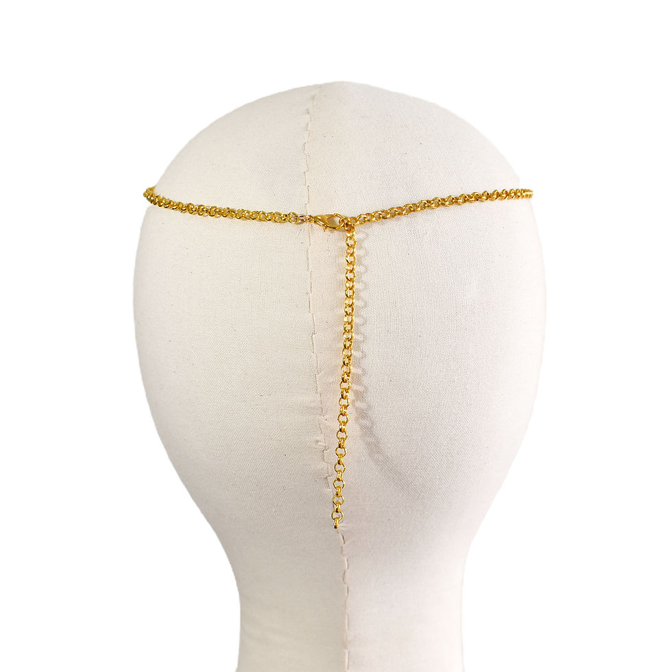 Thumbnail: Fine Gold plated Rhinestone Jewellery Headpiece Head Chain Circlet Headband
