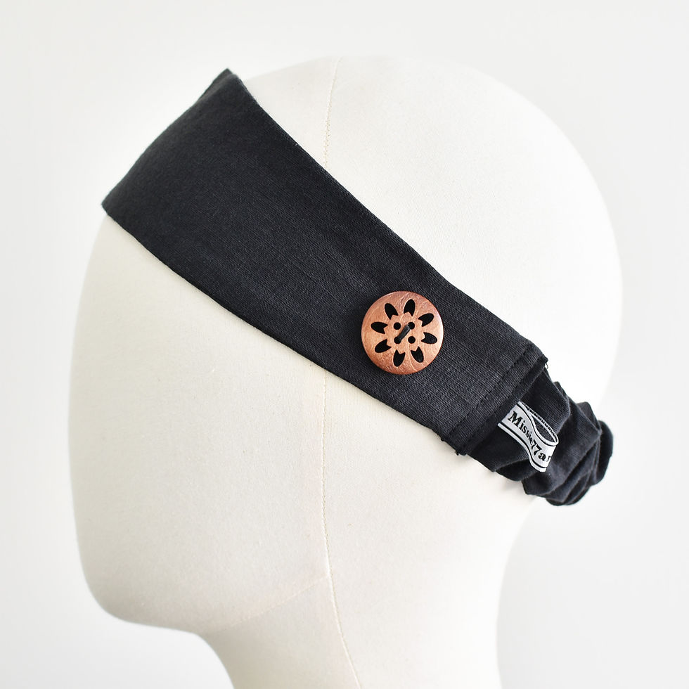 Thumbnail: black linen ear saver headband australia