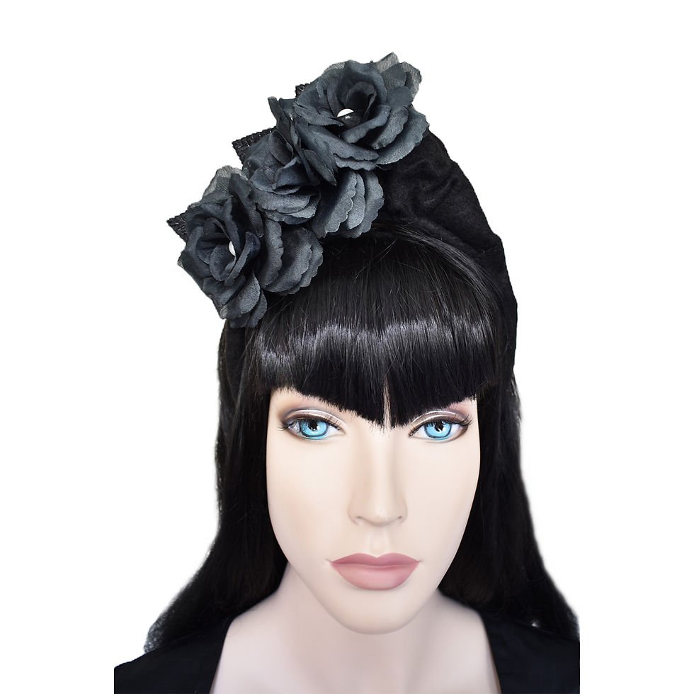 Thumbnail: black flower headpiece australia