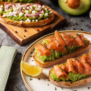 Salmon and avocado on toast 