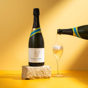 Studio creative shoot of wine bottle