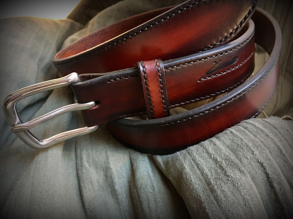 Miniature : Ceinture cuir tannage végétal cousue main périphérie