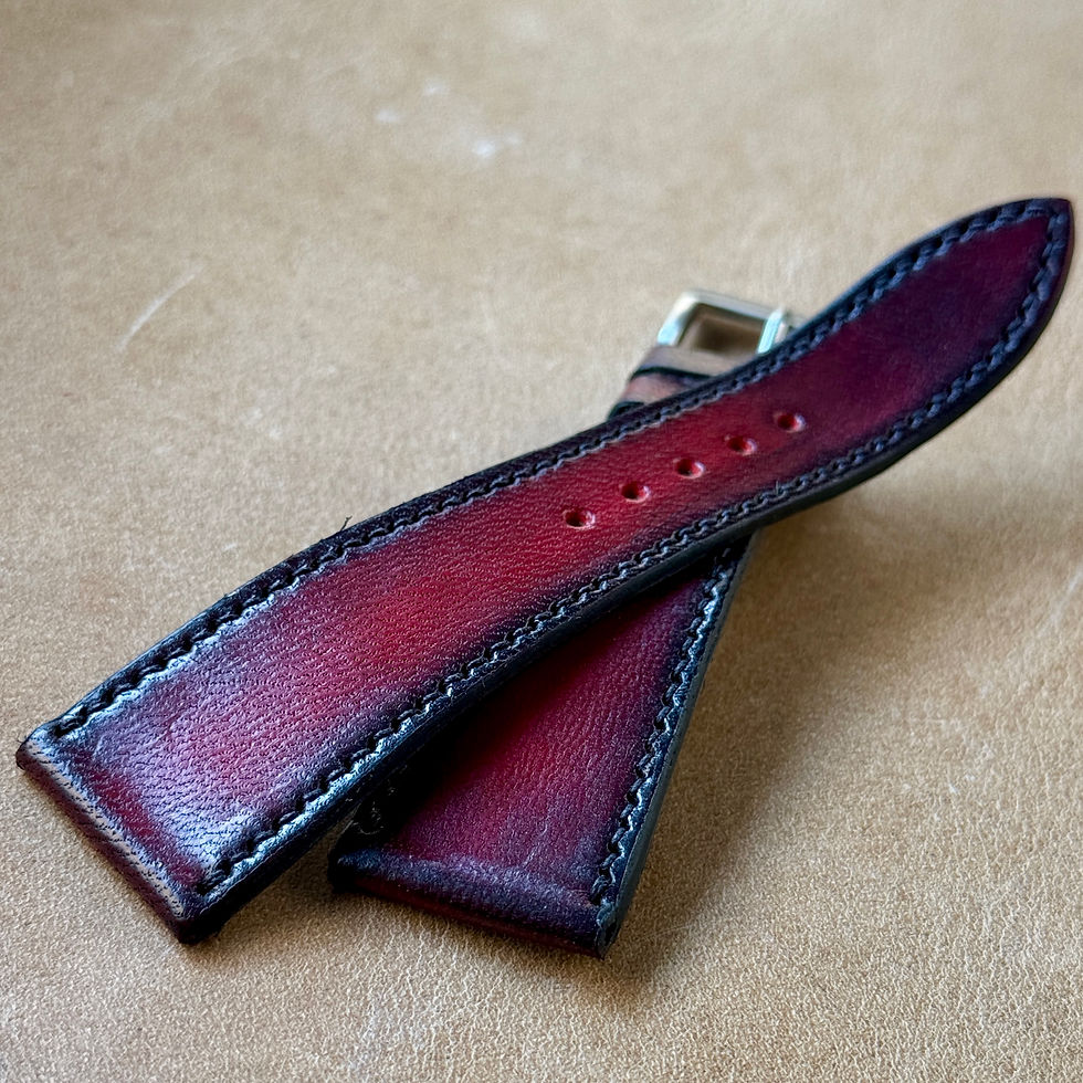 Bracelet 22/16 cuir patine rubis 110/75