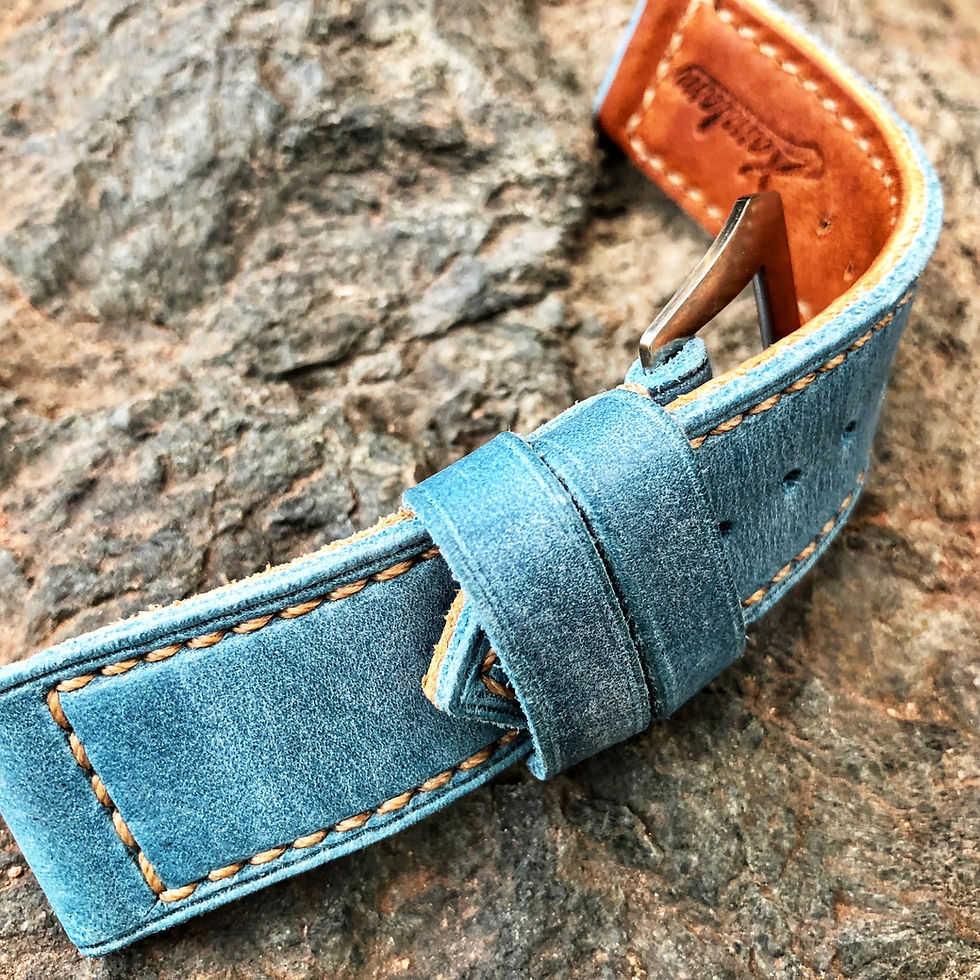 Thumbnail: Blue denim US leather strap