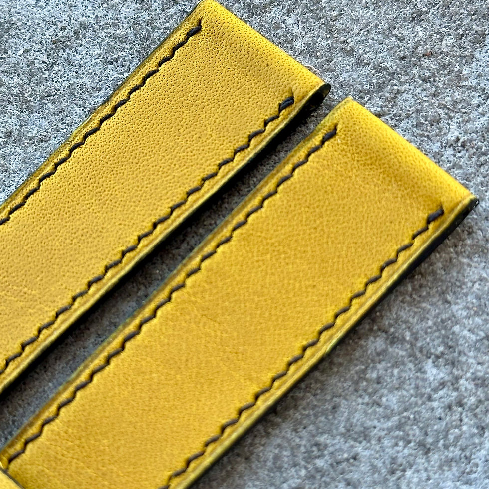 Thumbnail: Bracelet 19/16 cuir jaune & noir