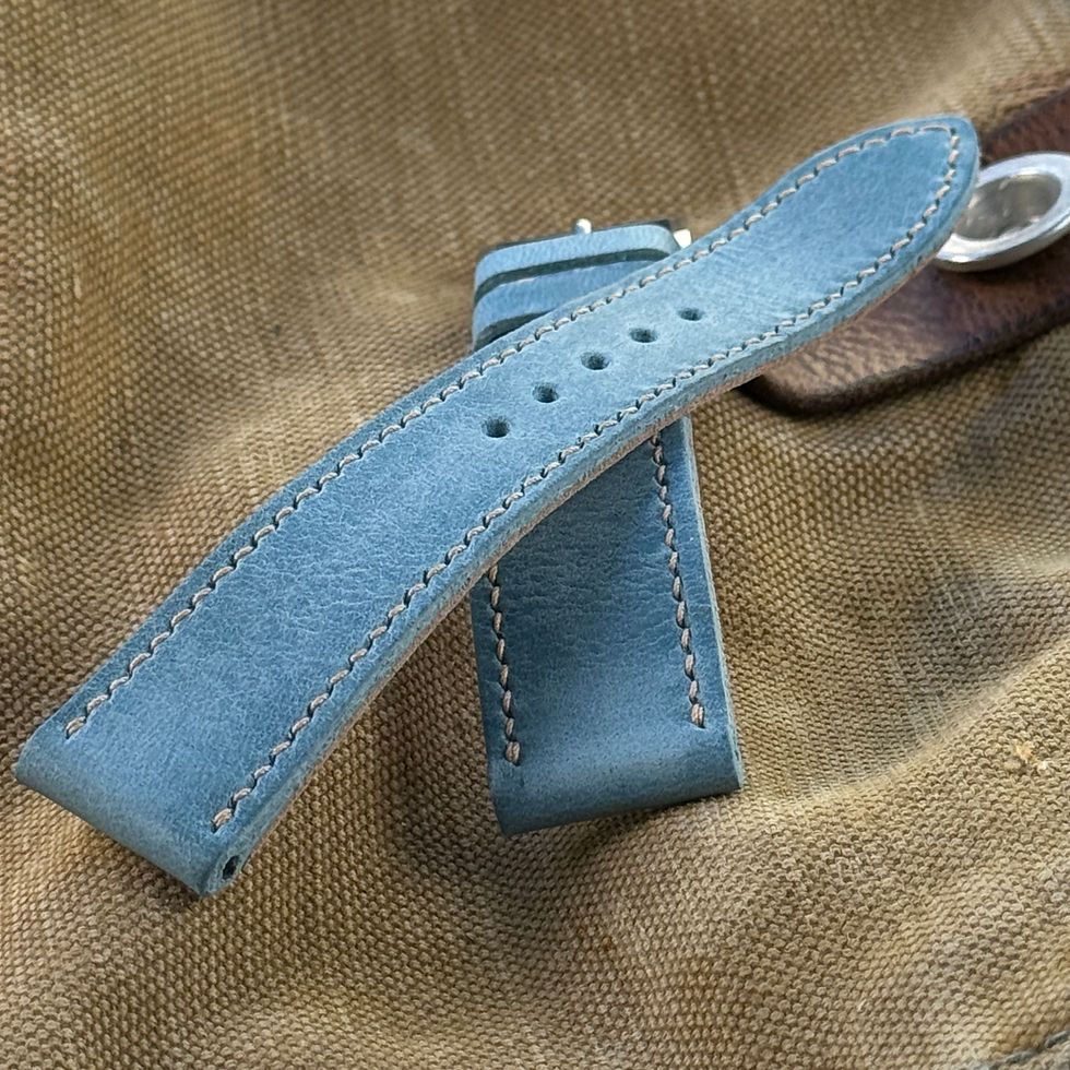 Miniature : Bracelet 19/16 cuir us blue denim vintage 115/80