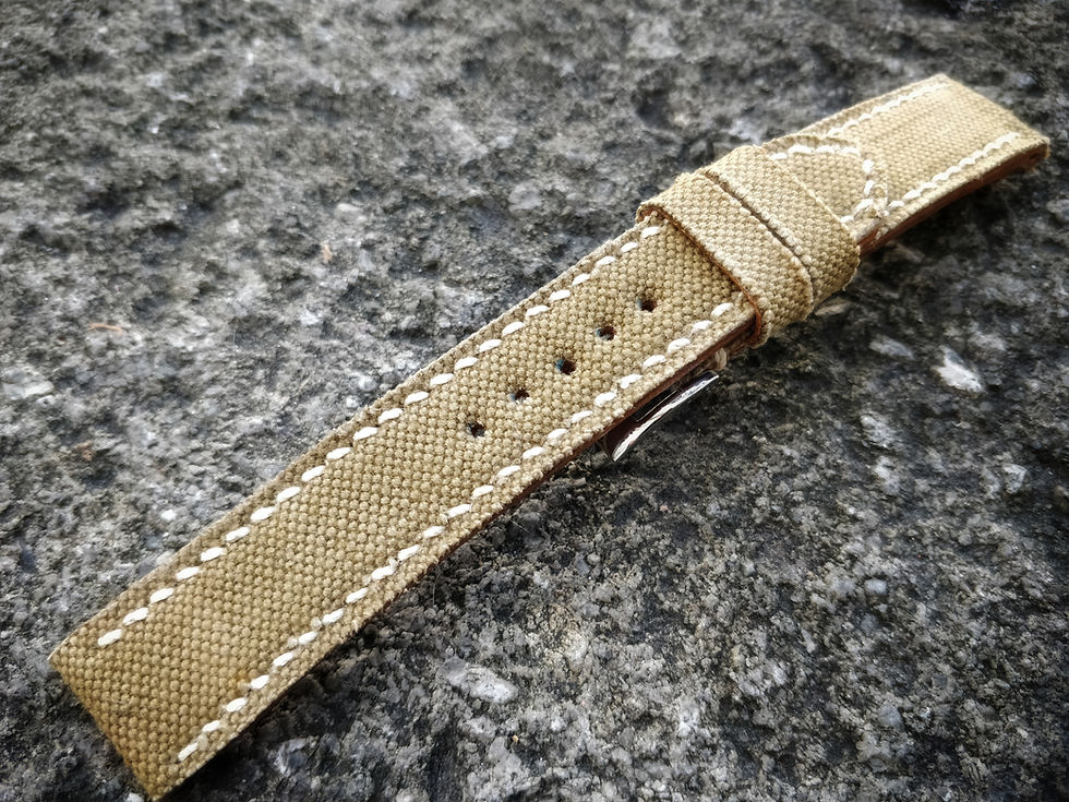 Miniature : Bracelet canvas/cuir tranches brutes