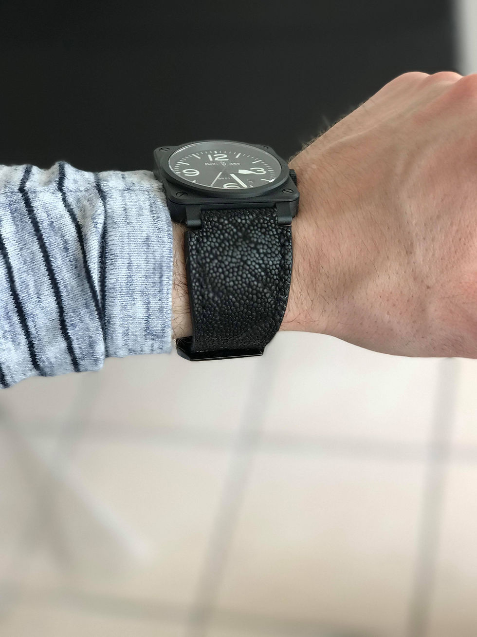 Miniature : Bracelet cuir éléphant noir