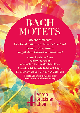 Bach Motets, 9th March 2024