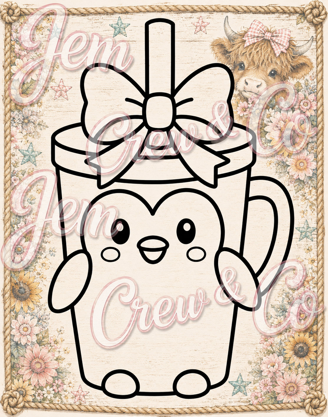 Penguin Bow Cup PNG