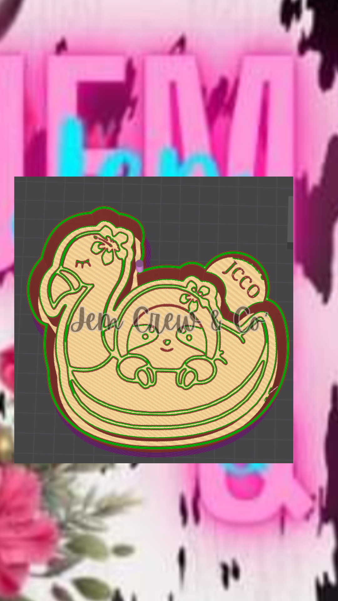 Flamingo Sloth Floaty Mold