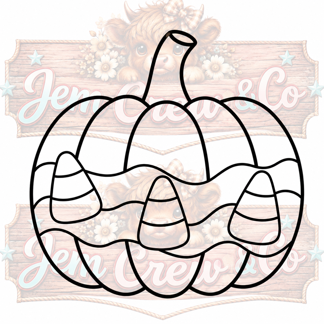 Groovy Candy Corn Pumpkin PNG