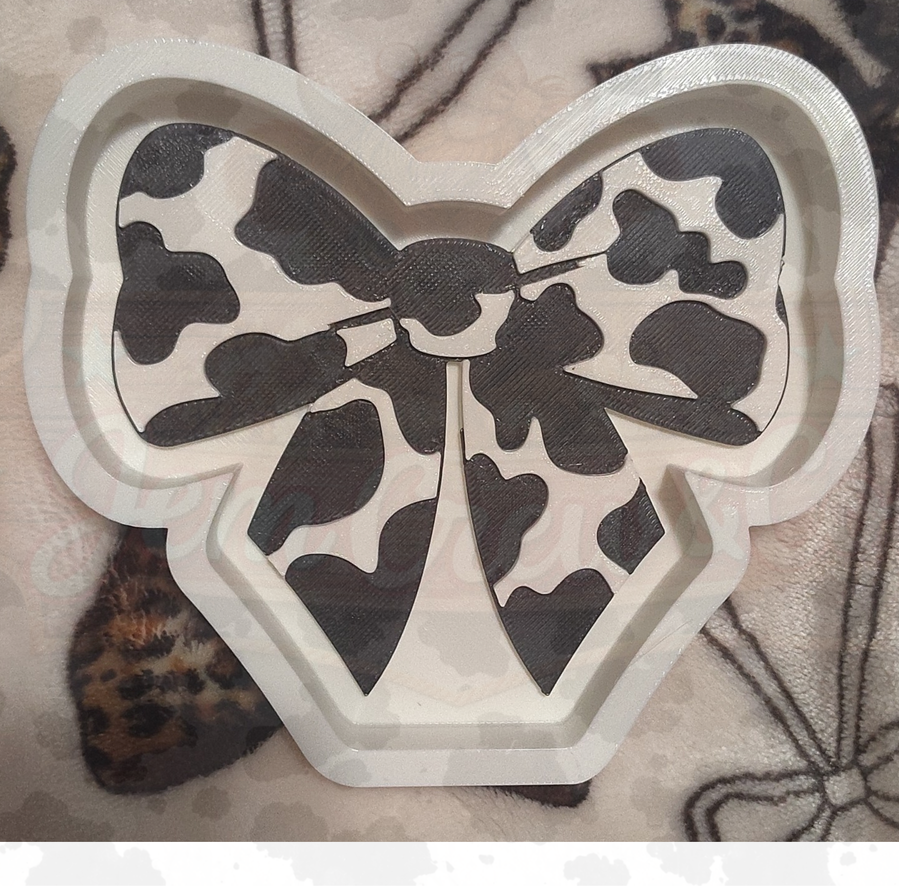 Cowprint Bow Trinket Tray