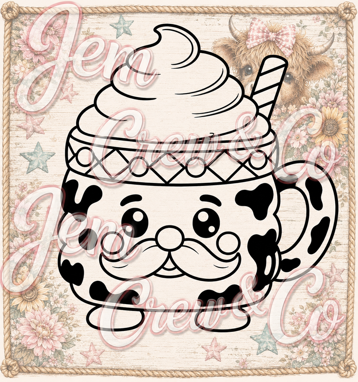 Cow Print Nutcracker Mug PNG