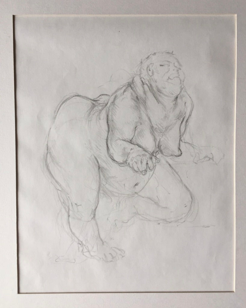 3-8-5/ Etude grotesques, dessin, 24x19 cm