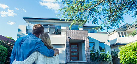 Couple looking at new home