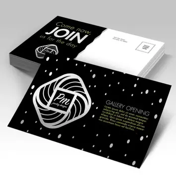 Black suede postcard with constellation-style spot gloss